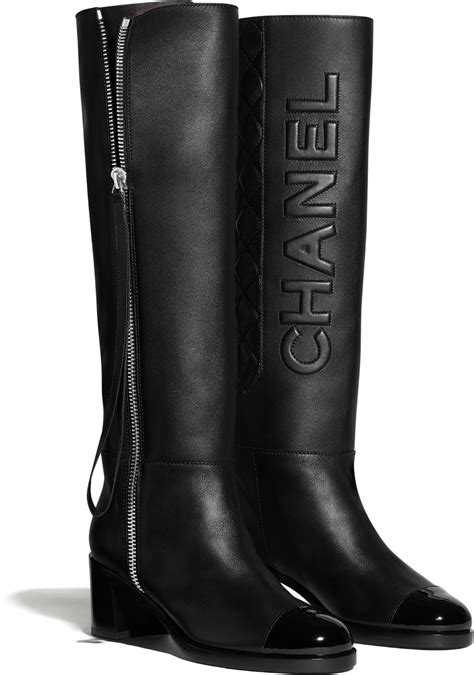 chanel over knee boots|chanel black canvas heel boots.